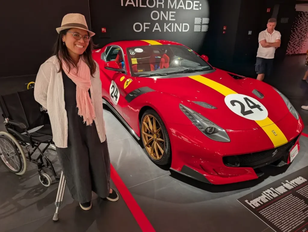 Joy Cadelina Gilpin at the Ferrari Museum in Maranello